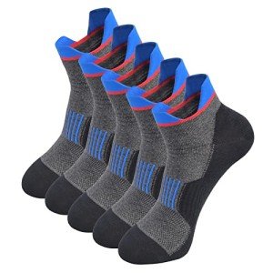5 Pairs Men's Black/Grey Anti-Odor Ankle Socks
