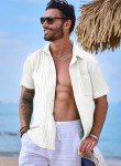 Men's Vintage Button-Up Hawaiian Short Sleeve Shirt