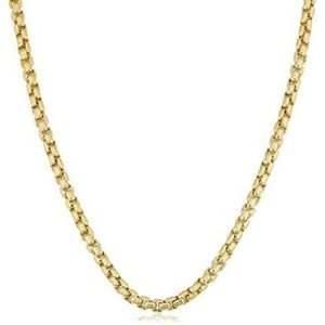 14k Solid Gold 3.4mm Round-Box Chain Necklace