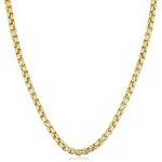 14k Solid Gold 3.4mm Round-Box Chain Necklace