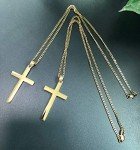 RIVETING JEWELRY 14K Gold Chain Style Cross Pendant Necklace Solid Clasp for Men,Grandpa, Religious for Charms Miami Cuban Link Diamond Cut, Gold