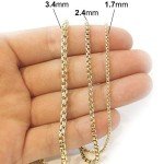 14k Solid Gold 3.4mm Round-Box Chain Necklace