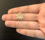 Carol Jewelry 14k Solid Yellow Gold Ship Rudder Shaped Pendant for Necklace for Women and Men