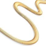 Gold Stainless Steel Snake Chain Necklace for Men