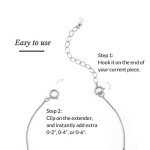 BENIQUE Necklace Bracelet Extender for Women Men - 14K Gold Filled or Solid 925 Sterling Silver Extension, Medium Size Jewelry Chain Durable Strong Removable 2" 4" or 6" Made in USA (Single Piece),