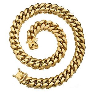 Gold Cuban Link Chain Necklace or Bracelet for Men