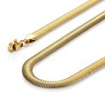Gold Stainless Steel Snake Chain Necklace for Men