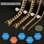 Gold Cuban Link Chain Necklace or Bracelet for Men