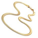 Gold Stainless Steel Snake Chain Necklace for Men