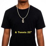 Men's Iced Out Initial Letter Pendant Necklace