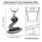 Men's Stainless Steel Punk Animal Pendant Necklace