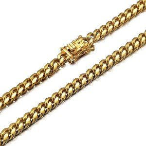 Men's Gold Cuban Link Chain Necklace, 6MM