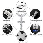 Men's Stainless Steel Gold & Silver Cross Jewelry Set