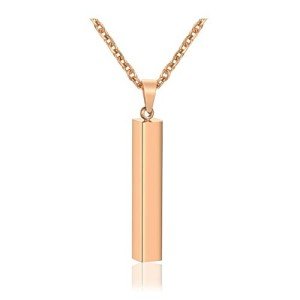 Zysta Rose Gold Bar Necklace for Men & Women