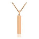 Zysta Rose Gold Bar Necklace for Men & Women