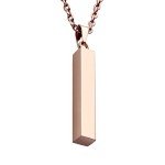 Zysta Rose Gold Bar Necklace for Men & Women