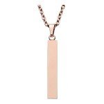 Zysta Rose Gold Bar Necklace for Men & Women