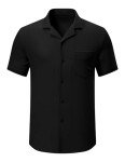 Men's Short Sleeve Button-Up Dress Shirt with Pocket