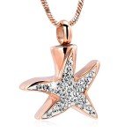 Personalized Memorial Pendant Necklace for Ashes - Rose Gold