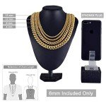 Men's Gold Cuban Link Chain Necklace, 6MM