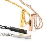 Zysta Rose Gold Bar Necklace for Men & Women
