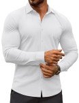 COOFANDY Men's Muscle Fit Long Sleeve Dress Shirt