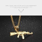 Gold AK-47 Pendant Necklace for Men