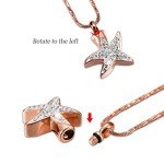 Personalized Memorial Pendant Necklace for Ashes - Rose Gold