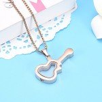 Rose Gold Guitar Cremation Necklace for Ashes