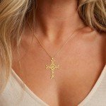 Celtic Knot Cross Pendant Necklace in Black Gold