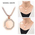 Rose Gold Square Crystal Ashes Pendant Necklace