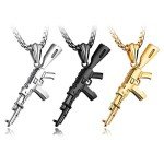 Gold AK-47 Pendant Necklace for Men