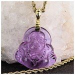 Men's Purple Jade Laughing Buddha Pendant Necklace