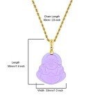 Men's Purple Jade Laughing Buddha Pendant Necklace