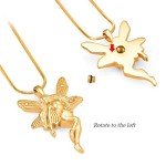 Gold Angel Wings Cremation Urn Necklace for Ashes