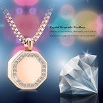 Rose Gold Square Crystal Ashes Pendant Necklace