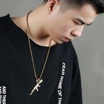 Gold AK-47 Pendant Necklace for Men
