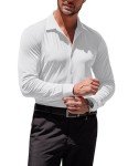 COOFANDY Men's Muscle Fit Long Sleeve Dress Shirt