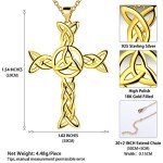 Celtic Knot Cross Pendant Necklace in Black Gold
