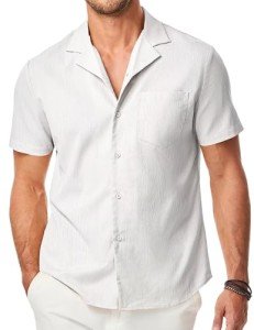 Men's Casual Button-Up Muscle Shirts with Pocket