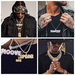 Personalized Iced Out Initial Necklace for Men