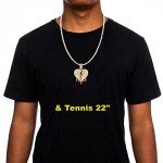 Iced Out Broken Heart Pendant Necklace for Men