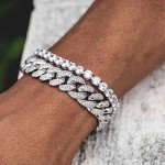 Men's 12mm Gold Plated Cuban Link Chain Bracelet