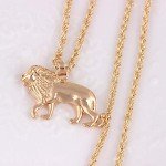 Men's Gold Lion Pendant Necklace - Trendy Charm
