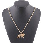 Men's Gold Lion Pendant Necklace - Trendy Charm