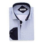 Alex Vando Men's Long Sleeve Printed Shirt, Light Blue