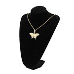 Gold Plated CZ Iced Out Lab Diamond 3D Butterfly Chain Necklace Bling Hip Hop Party Jewelry for Men Women(Gold with 24inch Twist Chain)