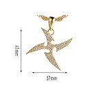 KMASAL Iced Out Whirlwind Pendant 18k Gold Plated Lab Diamond Hip Hop Necklace Gold Silver Color Copper Pendent for Men Women Jewelry with Stainless Steel Rope Chain