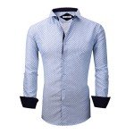 Alex Vando Men's Long Sleeve Printed Shirt, Light Blue