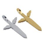 TOPGRILLZ Sword and Rose Pendant Necklace 14K Gold Plated Lab Simulated Diamond Chain for Men and Women Fashion Jewelry Collection (Gold Savage Sword)